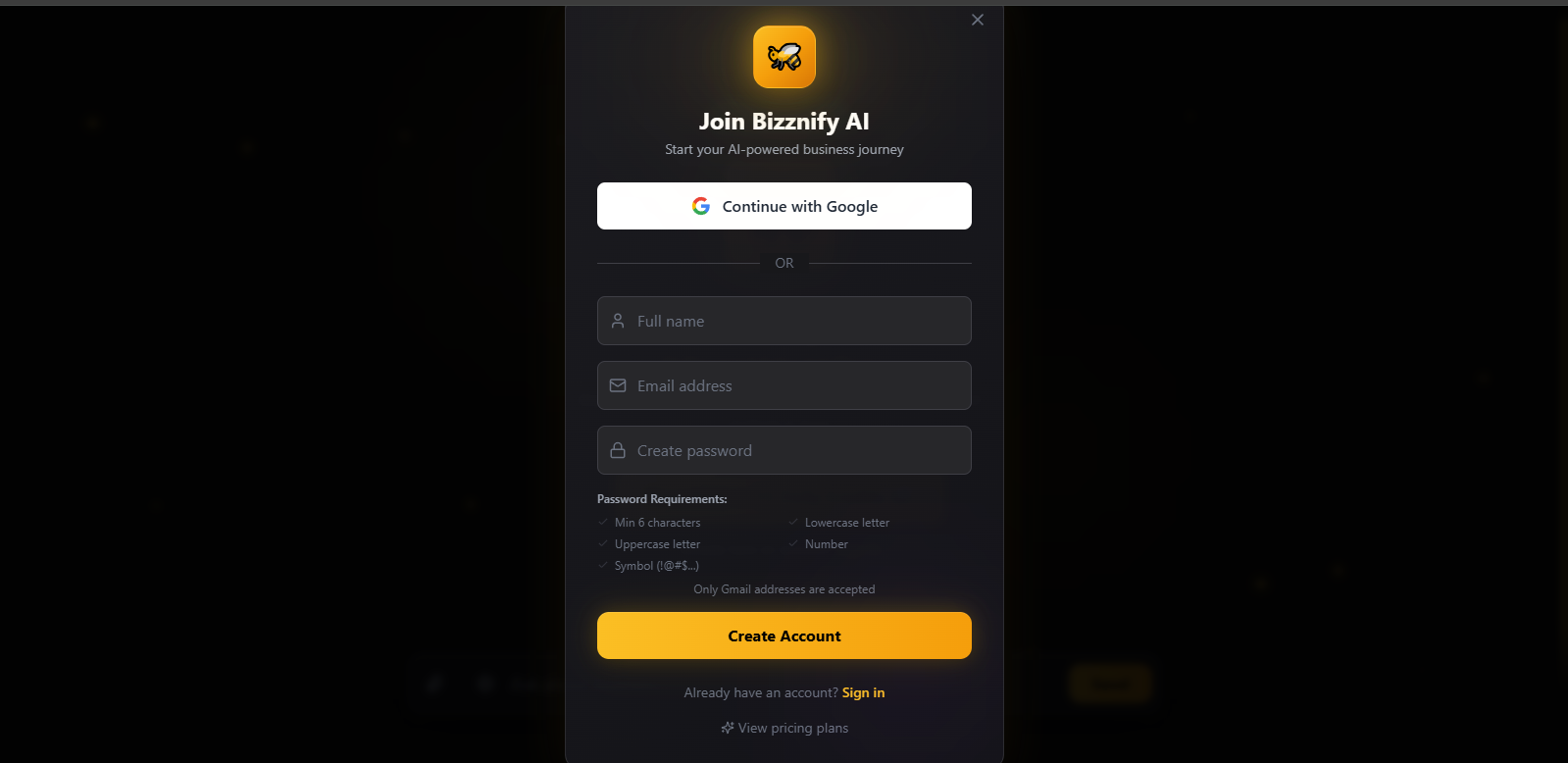 Bizznify AI Screenshot